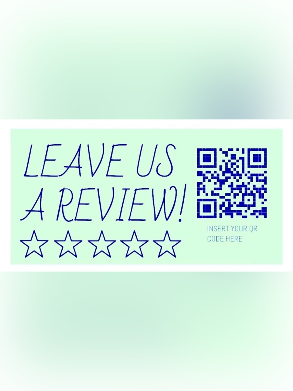 50 CUSTOM STICKERS - 2.25” x 1.25” - ‘LEAVE US A REVIEW’ - PERSONALIZED W/ QR